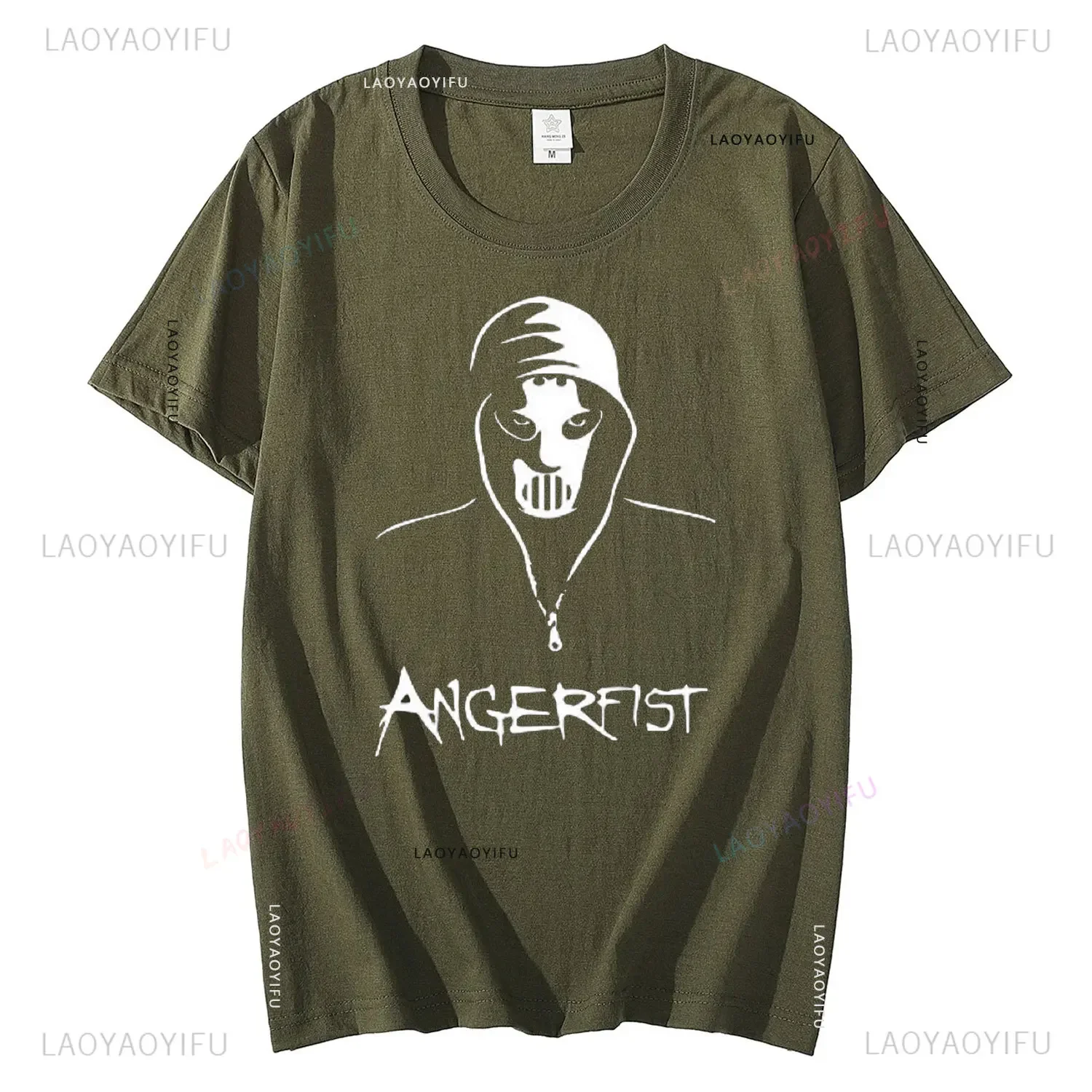 Summer Fashion Angerfist 100% Cotton Men Tshirt HARDCORE TECHNO MAINSTREAM GABBA Women T-shirt Angerfist Dutch Gabber Music Tops