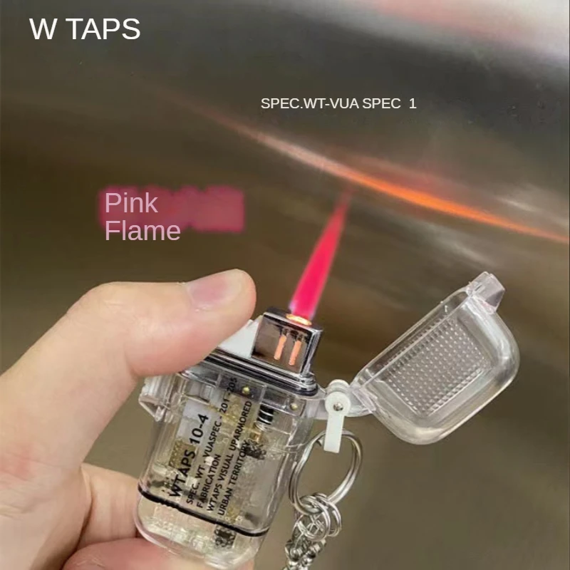 New Waterproof Plasma Lighter Pink Flame Cartoon Outdoor Camping Sports Windproof Lighter Smoking Camping Survival Gadget