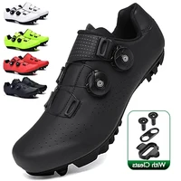 Zapatos profesionales para ciclismo de montaña, zapatillas SPD con tacos planos para exteriores con autosujeción, talla grande 48, zapatillas para bicicleta de carreras para hombre