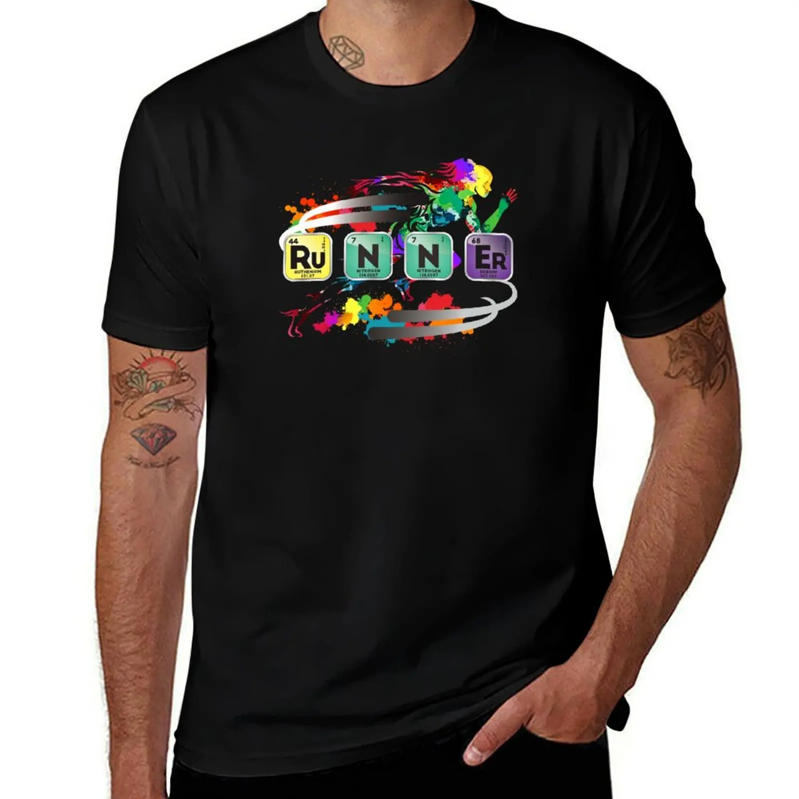 

Runner Periodic Table Chemistry Running Student Gift T-Shirt t shirt custom print man t shirt cotton T-shirt