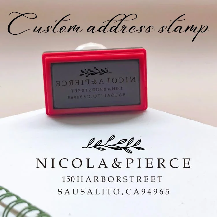 

Персонализированный именной адрес на заказ, возврат, самостоятельная печать, резина для свадьбы, адрес возврата, фотография, Чернильный Штамп для приглашения