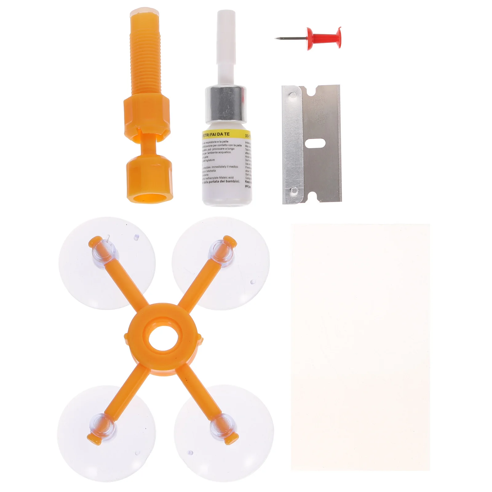 

Car Auto Glass Repair Kit for Windshield Crack Chip Fixes Long Cracks Chips Bullseye ABS Rubber Steel Complete Configuration