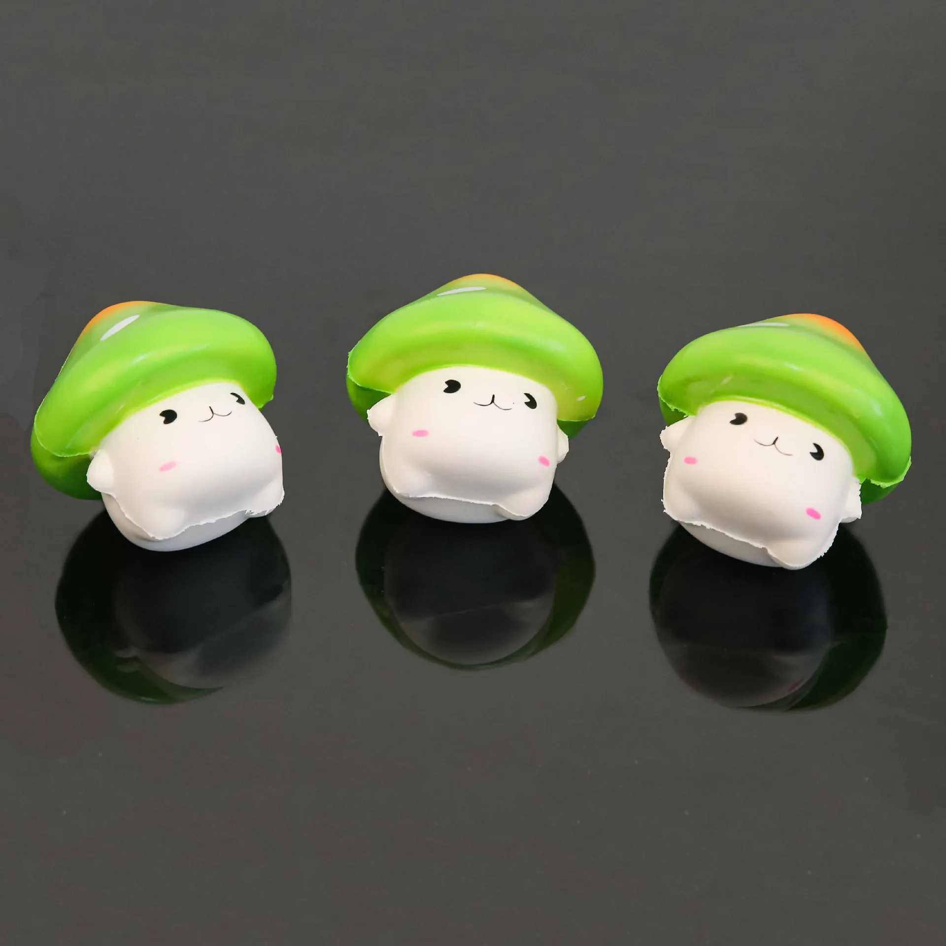 New Cartoon Cute Green Mushroom Slow Rebound Toys Children Venting Decompress Squeeze Toys Pinch Music Fidget Toys