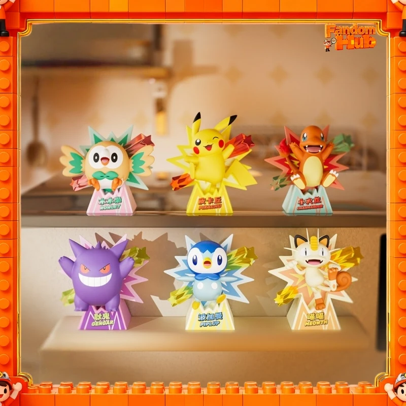 

Original PokeMon Shining Arrival Series Blind Box Refrigerator Magnet, Pikachu Gengar 3d Magnetic Figurine, Model Toy Gift