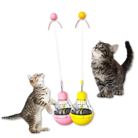 

2025 Hot Selling High Quality Multifunctional Can Put Cat Food Materials Indoor Pet Cat Rotating WandInteractive Light-Up Toys