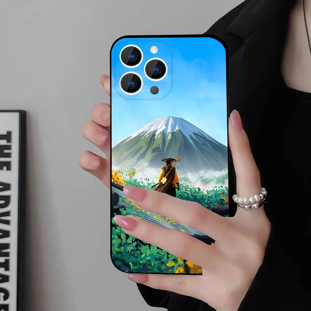 G-Ghost Of Yotei Phone Case For iPhone 17,16,15,14,13,12,11,Pro,Max,Plus,E,Air,Mini Protective Black Cover