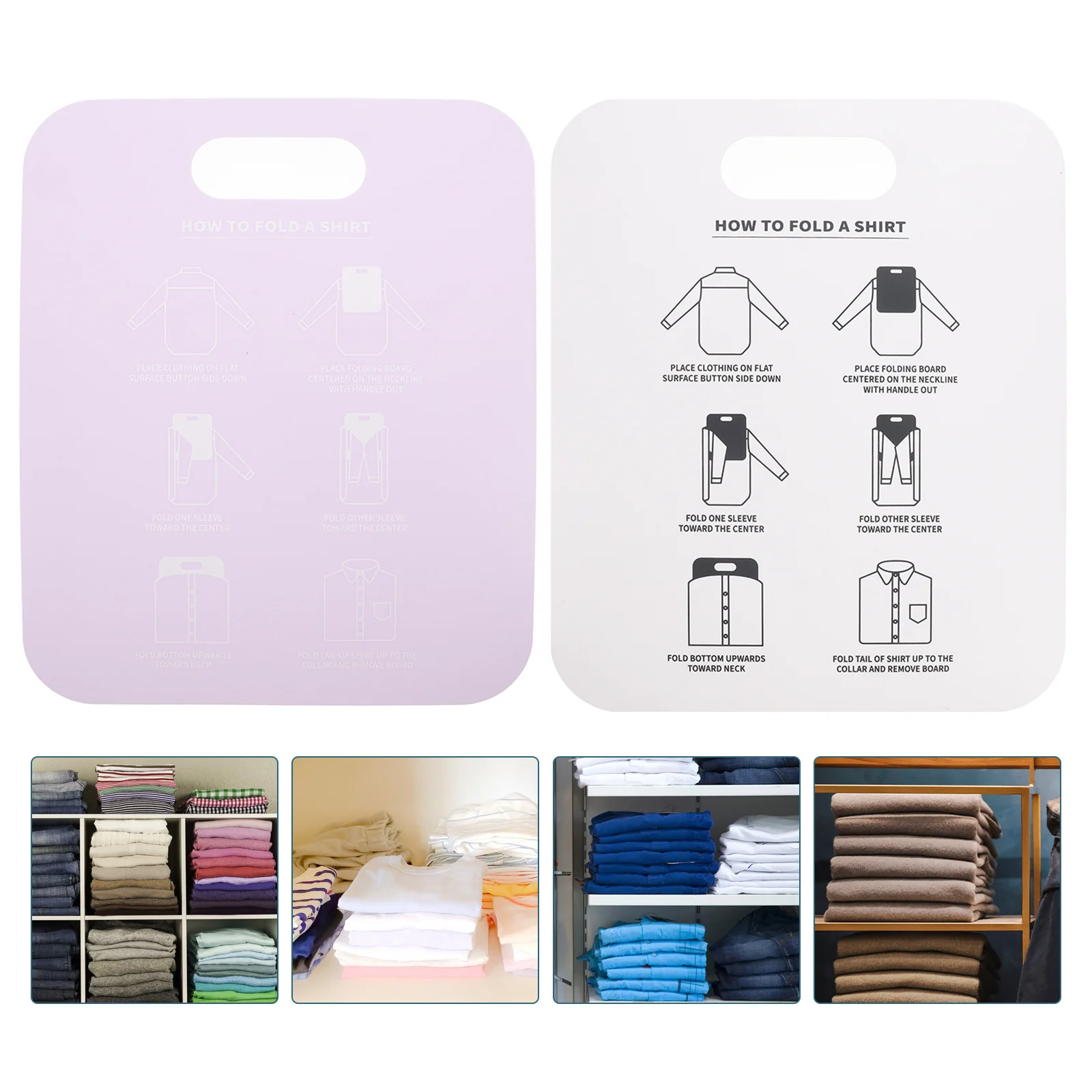 

2Pcs Shirt Folding Board PP Clothes Folder for T-Shirts Anti-Wrinkle Clothing Organizer Home Laundry Storage Solution