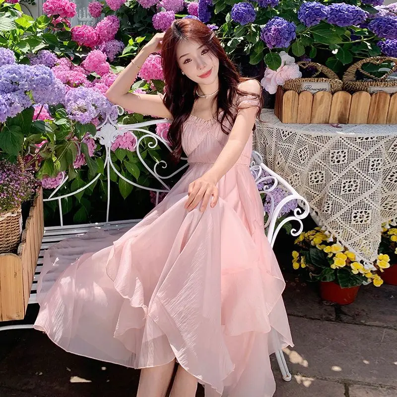 

Розовое платье-камисоль Coalfell для лета, нежное и идеальное для отпуска, в сочетании с платьем в стиле феи