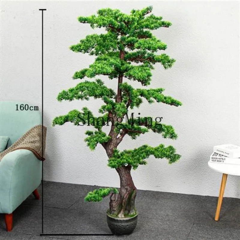 

LXY simulated plant potted welcome pine living room entrance ornament large decorative fake tree