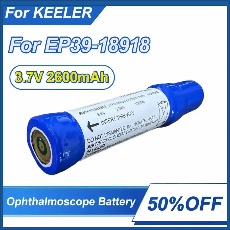 

3.7V 2600mAh Rechargeable Lithium-ion Ophthalmoscope Battery for KEELER EP39-18918 Replacement Battery