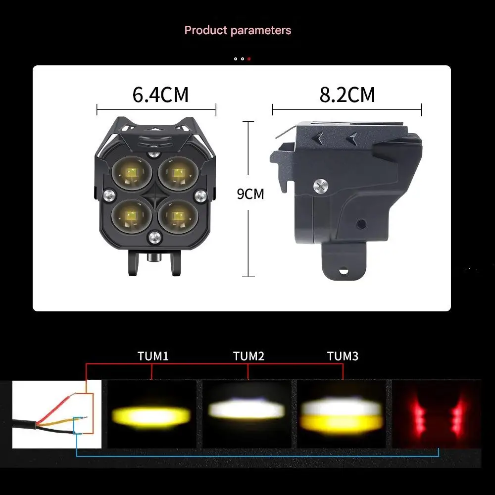 50 واط ثنائي اللون LED ضوء العمل 100 واط العارض عدسة دراجة نارية الجبهة شعاع الترا برايت التحديثية LED المصباح اكسسوارات السيارات #4