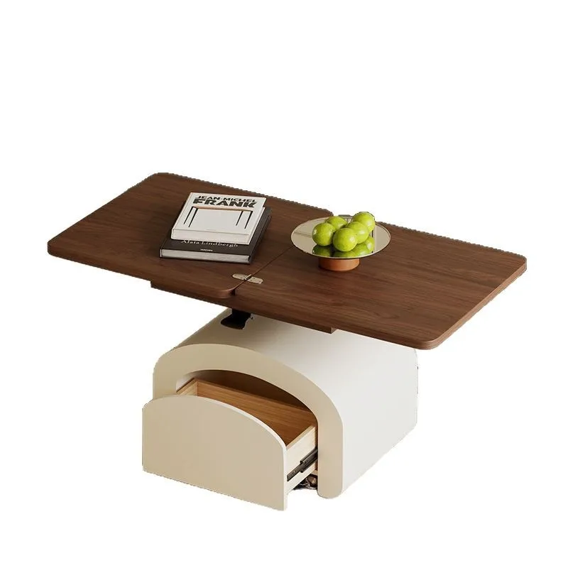 

Складной выдвижной мобильный журнальный столик в средневековом стиле для небольшой квартиры, из черного орехового дерева