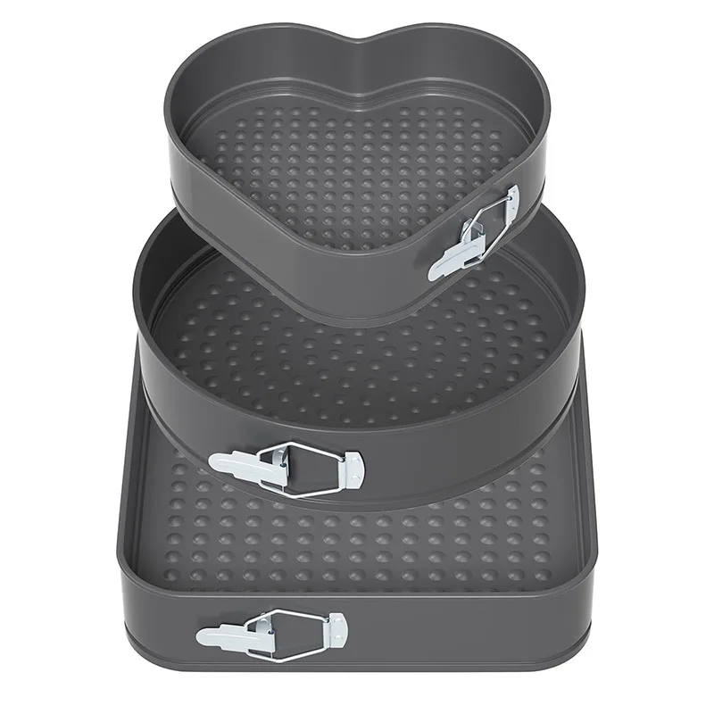 

Набор форм для выпечки из углеродистой стали: антипригарные, герметичные, круглые, в форме сердца, квадратные, с отъемным дном.