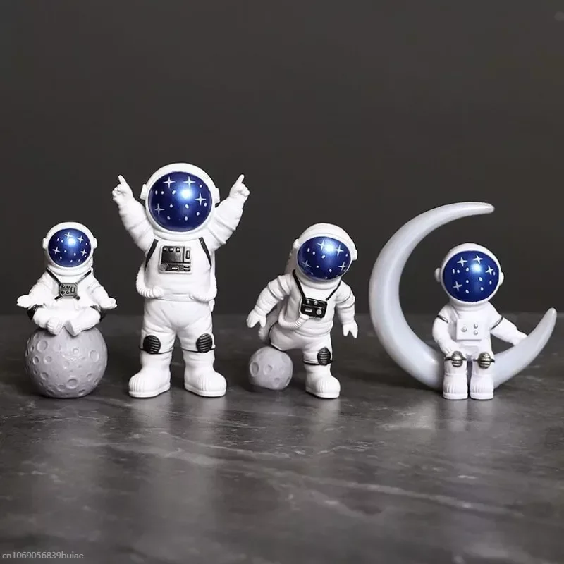 3/4pcs Astronaut Figure Statue Figurine Spaceman Sculpture Educational Toy Desktop Home Decoration Astronaut Model For Kids Gift