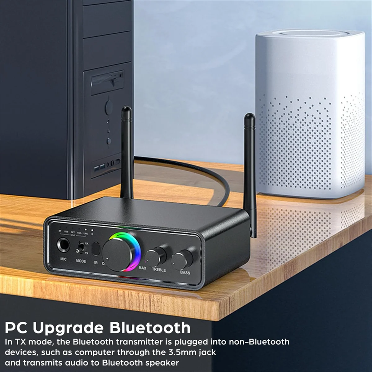 جديد 3C-بلوتوث 5.3 جهاز ريسيفر استقبال وإرسال 2 في 1 محول الصوت اللاسلكي للتلفزيون/الكمبيوتر/سماعة الرأس/KTV/ستيريو المنزل