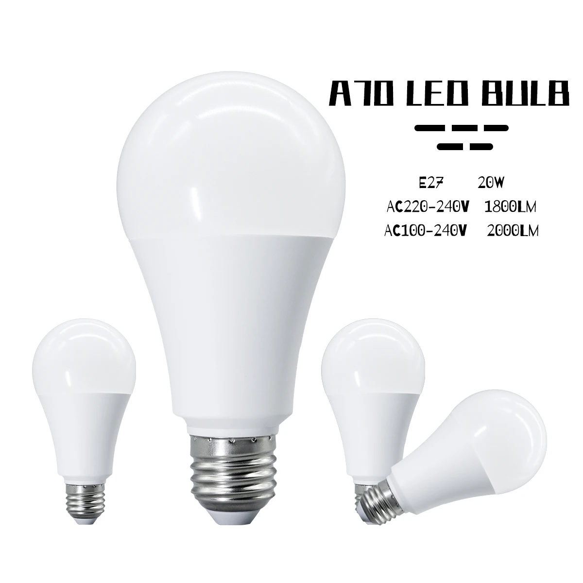 

LED Light Bulb 20W E27 Base LED Bulb 110V 230V 3000K 6500K Warm/Cool White Non Dimmable 2000LM for Bedroom Living Room Kitchen