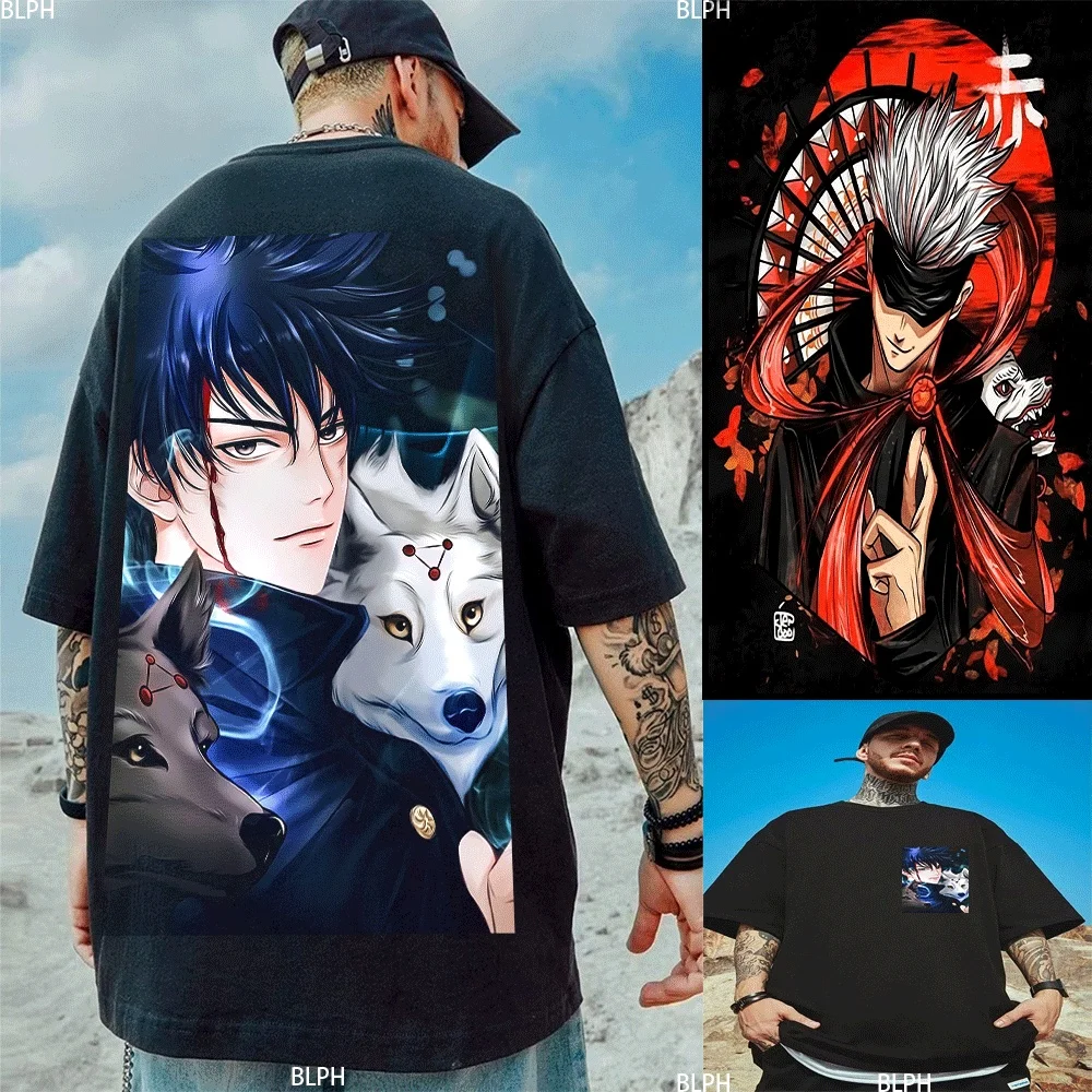 

Jujutsu Stylish Anime-Inspired Parent-Child T-Shirts with Cool Wolf Design for Fashionable Families
