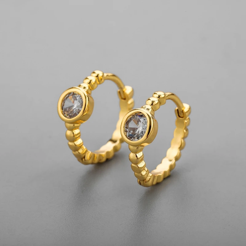 ANENJERY CZ Zirkon Kreis Creolen für Frauen Männer Punk Trendy Party Zubehör Mode Schmuck Geschenk – Detail 17