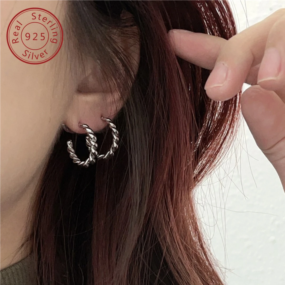 韓国のブロガーがおすすめした925シルバースパイラルピアス,チャオクインスタイル