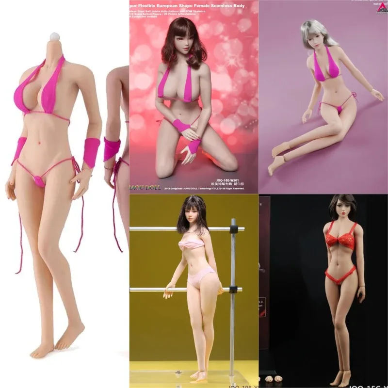 

1/6 Scale Female Asian Europen Flexible Seamless Body 12" Small/Mid/Large Breast Action Figure Multicolor Skin Body JIAOU DOLL