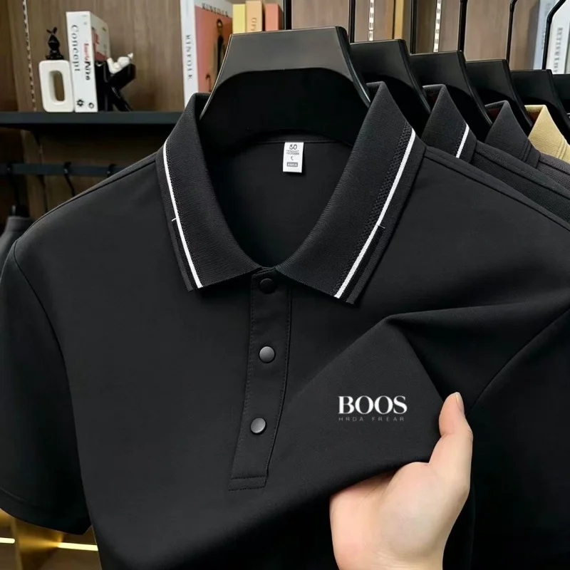 Summer men's high-end brand short sleeved designer classic letter print popular polo shirt breathable and comfortable casual top