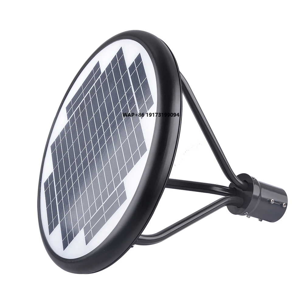 DLC ELT Outdoor IP65 Public Road Post Top Lighting Motion Sensor Round 50W LED Solar Garden Light