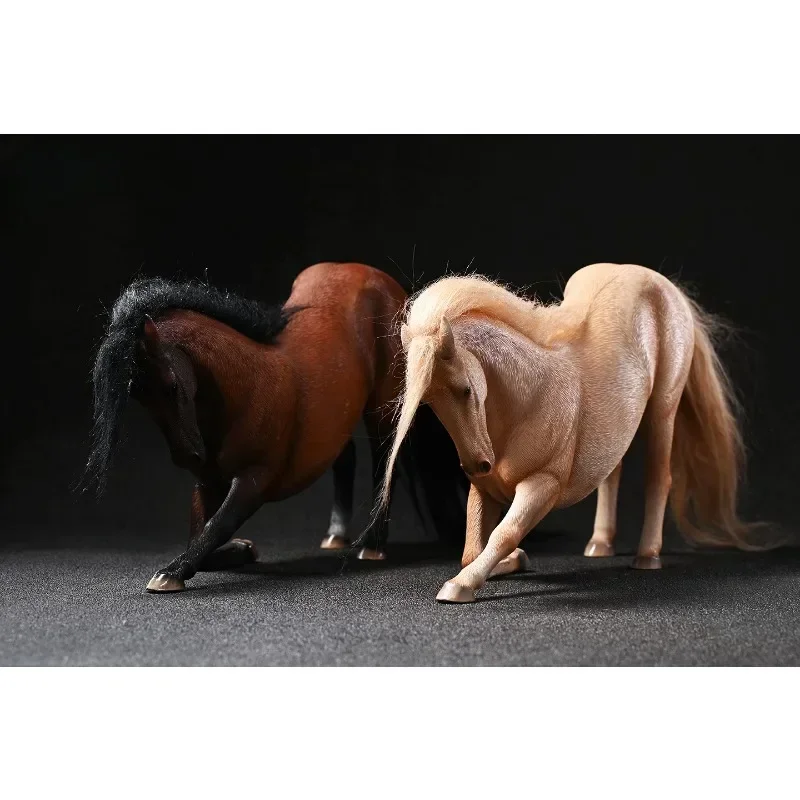 JXK 1/12 Scale Simulated Dutch Warmblood Resin Animal Ornament with Removable Horse Gear Model 6inch Toys Ornamental