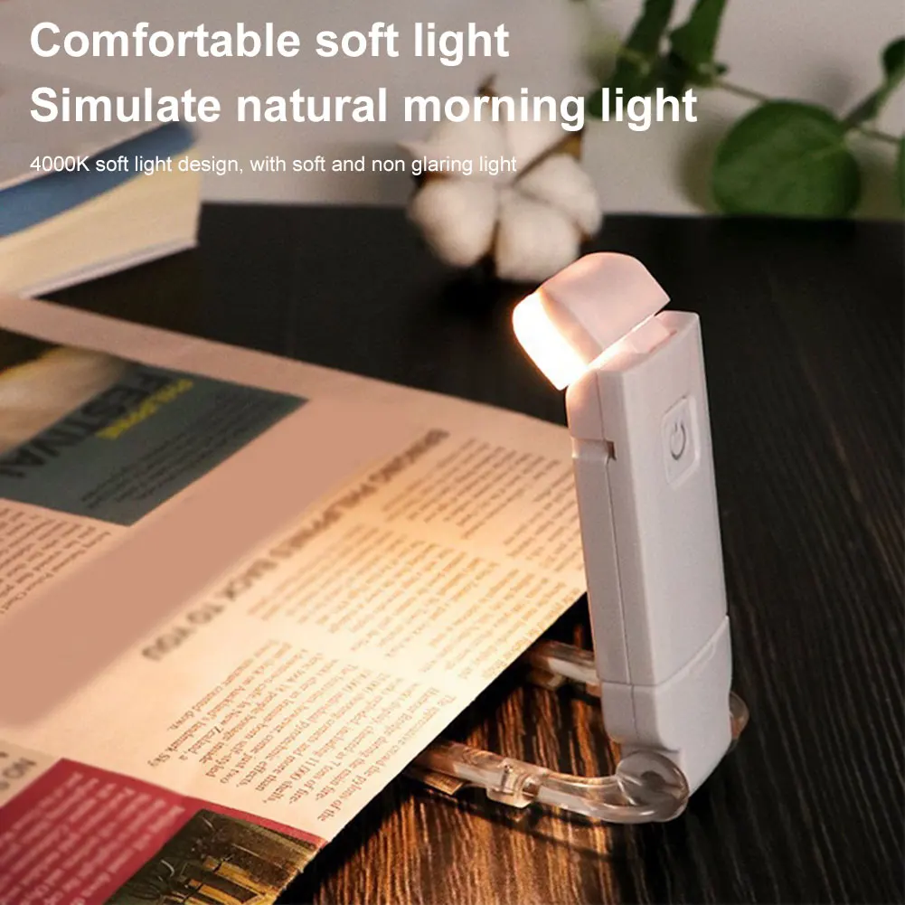 USB قابلة للشحن كتاب ضوء المحمولة كليب على LED القراءة ضوء العناية بالعين كتاب مصباح لمحبي الكتاب #6