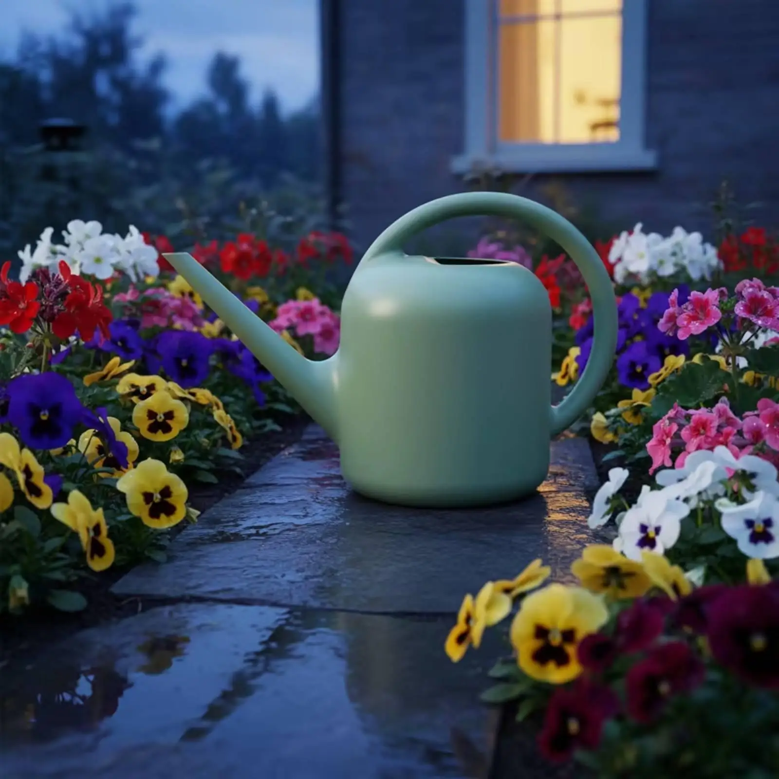 Watering Pot 2.5L Long Spout for Houseplants Plastic Garden Watering Can with Easy Refill Top for Small Spaces