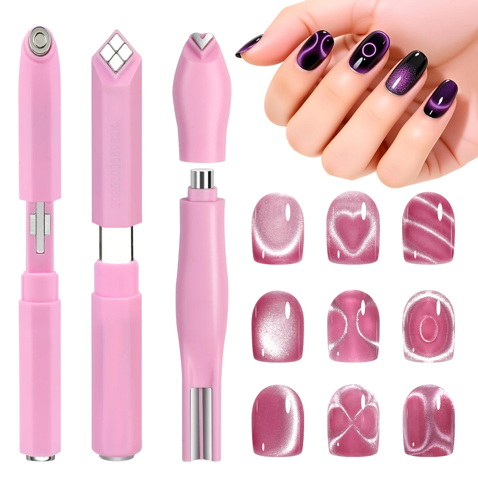 2/3 stücke Cat Eye Magnetische für Nägel Cat Eye Gel Nagellack Magnet Werkzeuge Leistungsstarke Set Zauberstab Magnet Valentinstag liebe-herz Nagel DIY