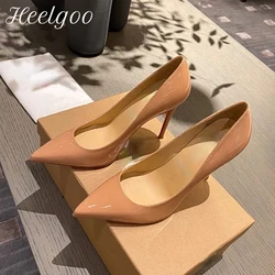 Heelgoo Women Solid Simple 12cm High Heel Shoes Elegant Office Ladies Formal Dress Slip On Stiletto Pumps Size 33-46 Customize