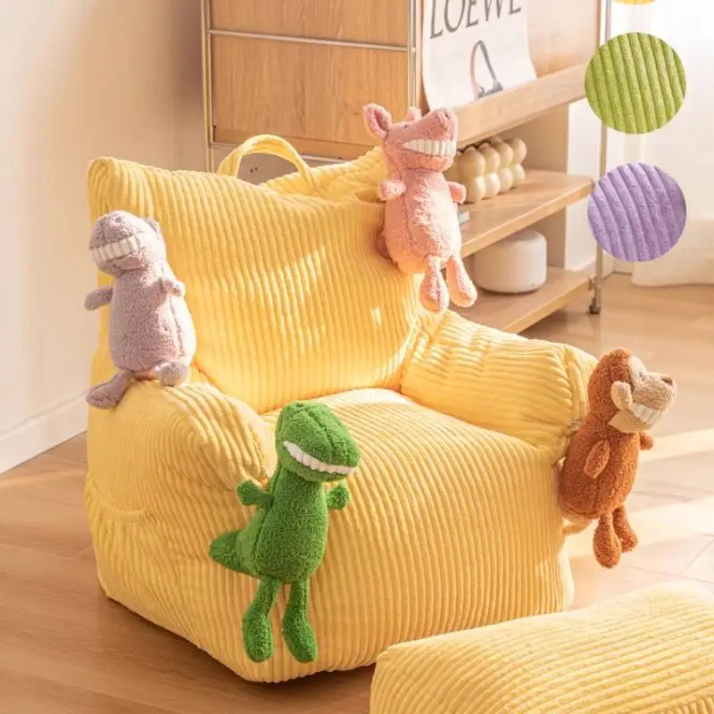Barato amarillo perezoso puf sofá diseñador europeo suave salón perezoso puf sofá moderno nórdico Woonkamerbanken muebles hogar
