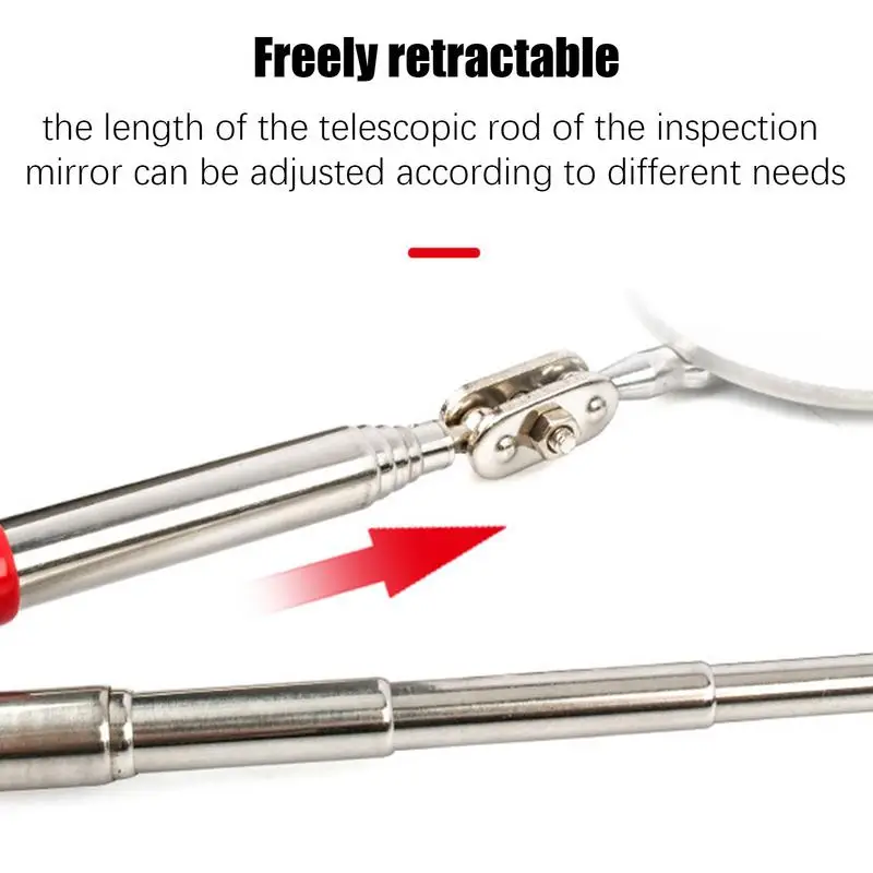 Flexible Car Inspection Glass Retractable Inspection Light 360 Swivel With LED Light Car Mechanic Tools Mechanic Telescoping