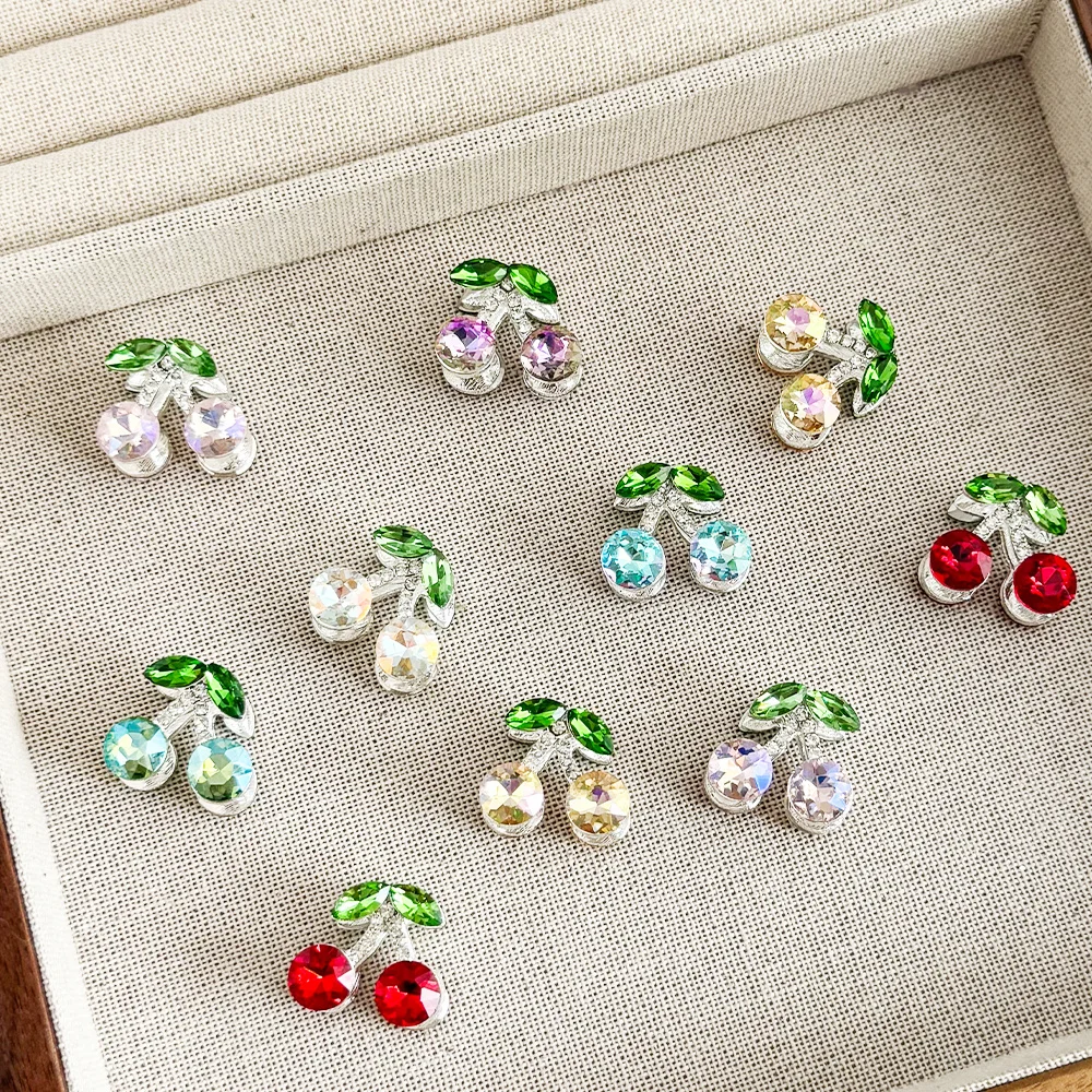 

Cordial Design 30Pcs 17*19MM DIY Beads/Hand Made/Jewelry Findings & Components/Rhinestone Effect/Cherry Shape/Alloy Bead #19082