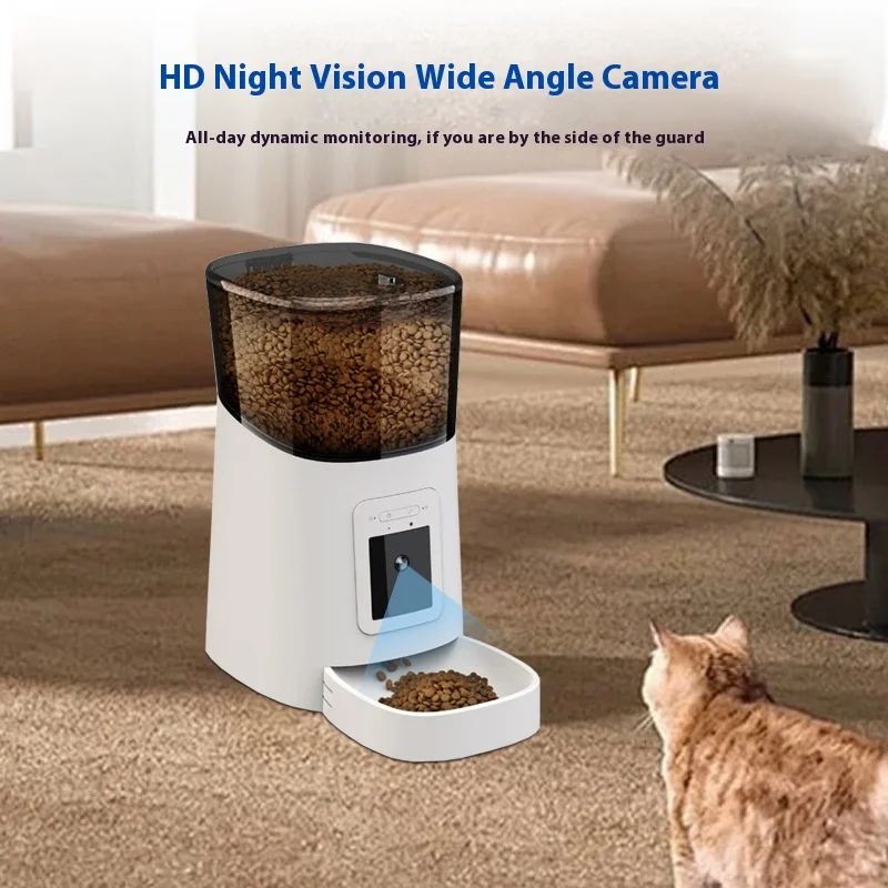 Smart High-Definition Automatic Pet Feeder Wide-Angle Large-Capacity Bowl Easy-to-Use Plastic Food Dispenser For Cats And Dogs