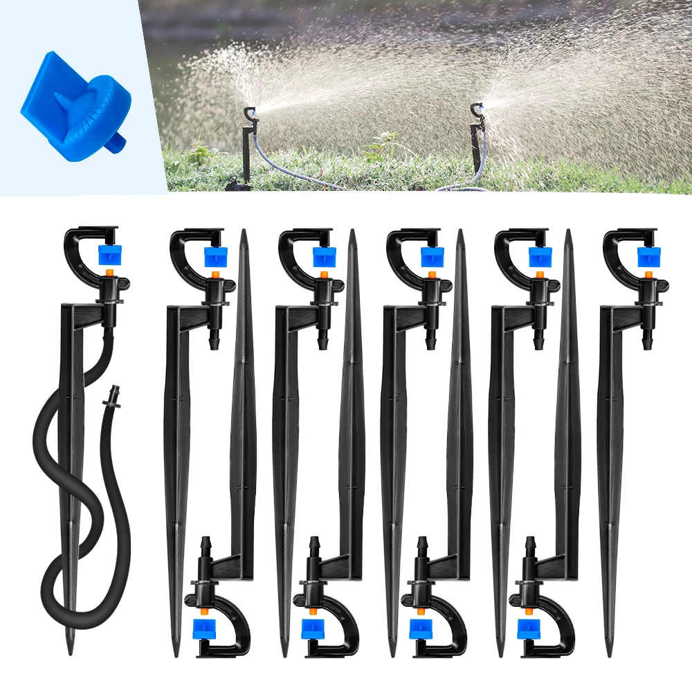 

MUCIAKIE 5PCS 180° Refraction Spray Nozzle with 21cm Stake Garden Greenhouse Outdoor Micro Watering Irrigation Sprinkler Sprayer