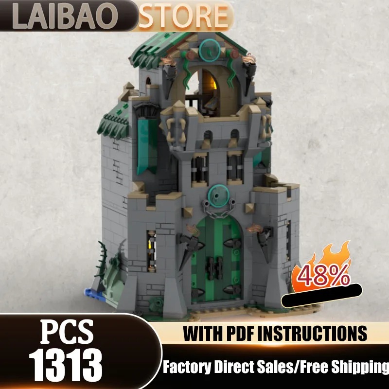 

Модель средневекового замка MOC: Конструктор из кирпичиков, крепость морского монстра, технологичные модульные блоки, подарки, рождественские игрушки, наборы для сборки своими руками