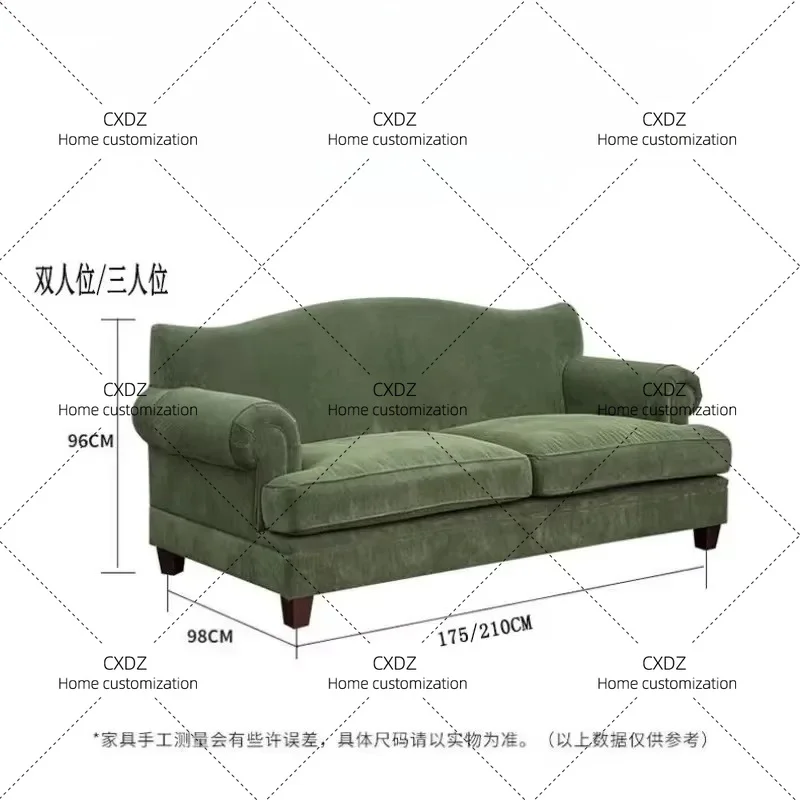 XX light luxury corduroy fabric sofa, removable and washable leisure living room homestay three-person small apartment