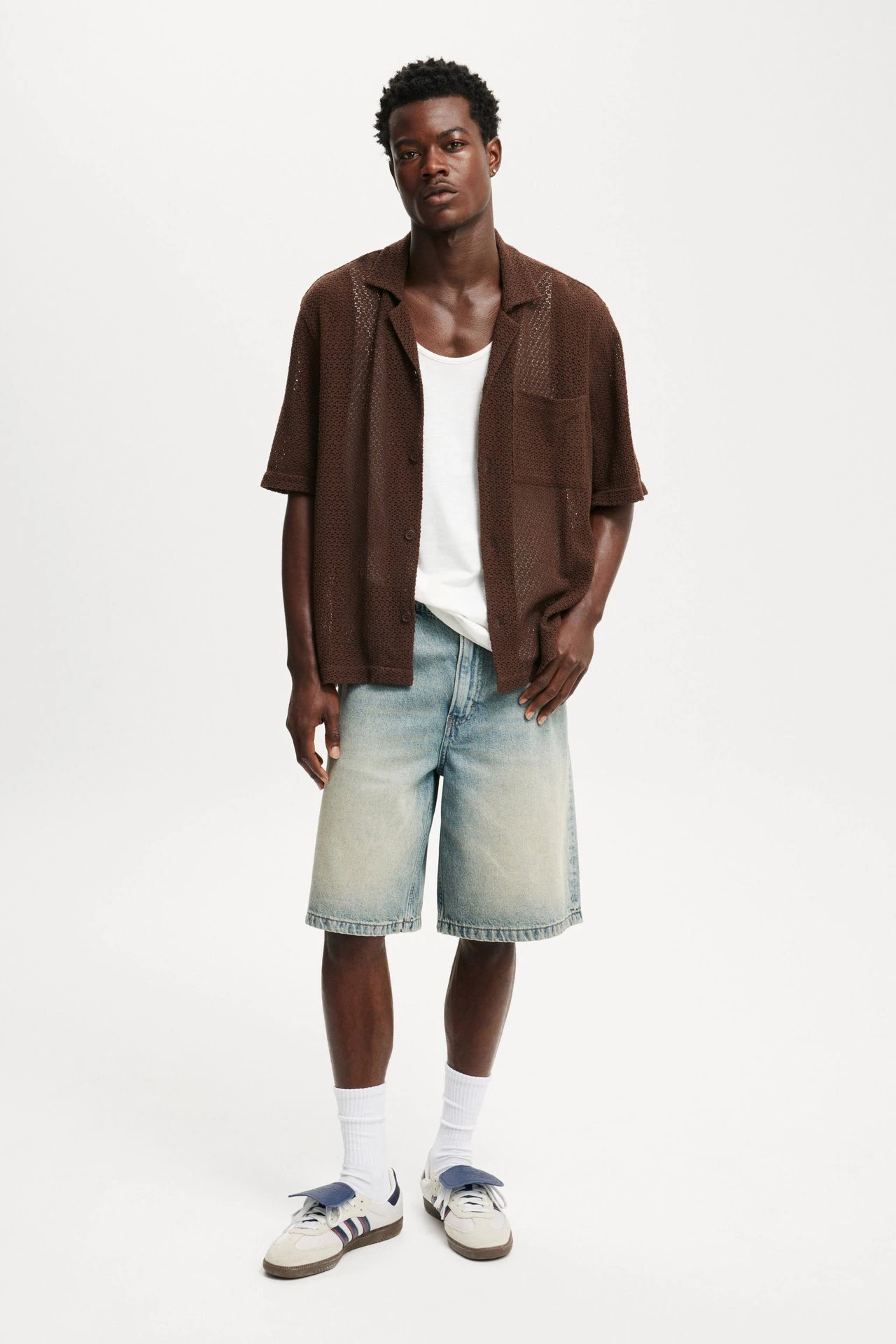 American High Street Hip Hop plones vaqueros informs sueltos de verano plones cortos de cinco puntos de moda p...
