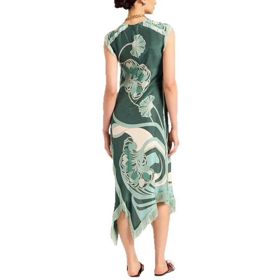 Fringed Satin Jumpsuit Set - usage example