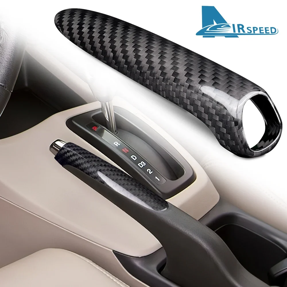 

For Honda Civic 2012 2013 2014 2015 2016 Car Handbrake Grips Cover Real Hard Carbon Fiber Interior Trim Sticker Accessories