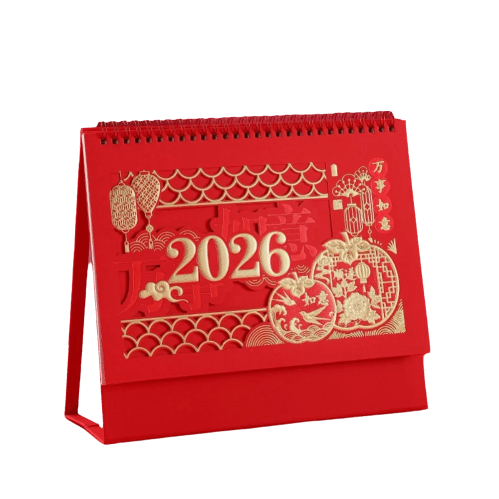 

Traditional Standing Flip Desk Calendar Horse Year Blessing Words Chinese Style Calendar Zodiac Desk Planner Home