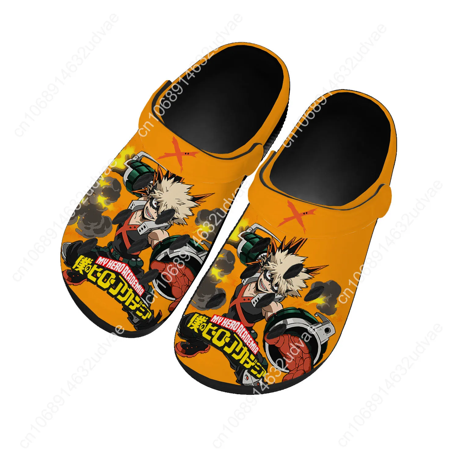 

M-My Hero A-Academia Bakugo Katsuki Home Custom Sandals Women Teenager Fashion Water Shoe Garden Clog Breathable Hole Slippers