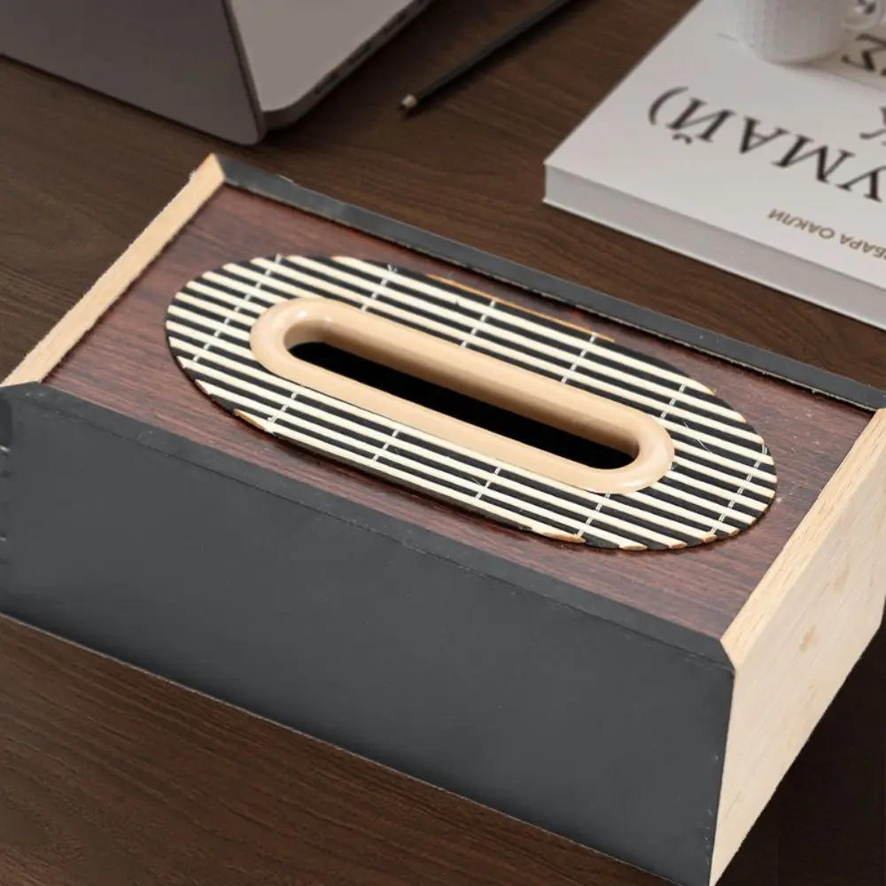 

Durable Japanese-style Wooden Tissue Box Minimalist Handmade Tissue Holder Square Tissue Case Car