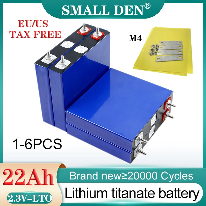 

1-6PCS New 2.3V 22Ah Lithium titanate LTO Battery 20000 Cycles DIY 12v 24v Electric tricycle boat RV Speaker Car starter Solar