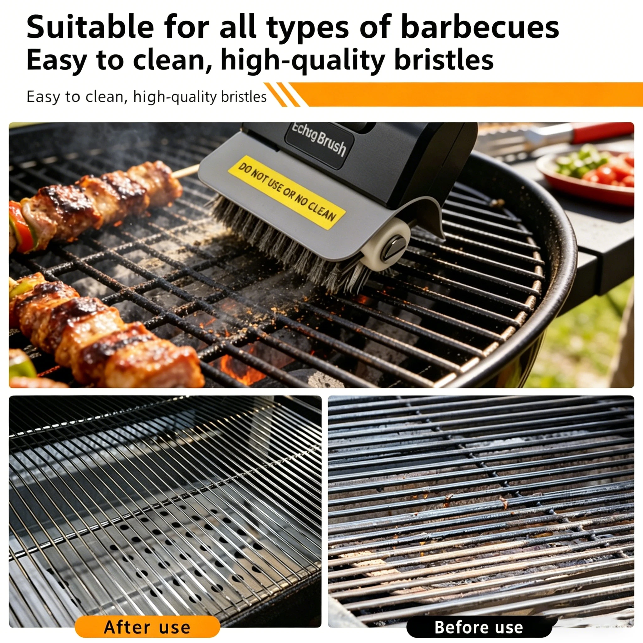 2000mAhCordless Electric BBQ Grill Cleaner Brush Rechargeable Grill Cleaning Tool With High-Power Motor Outdoor Kitchen Cleaning
