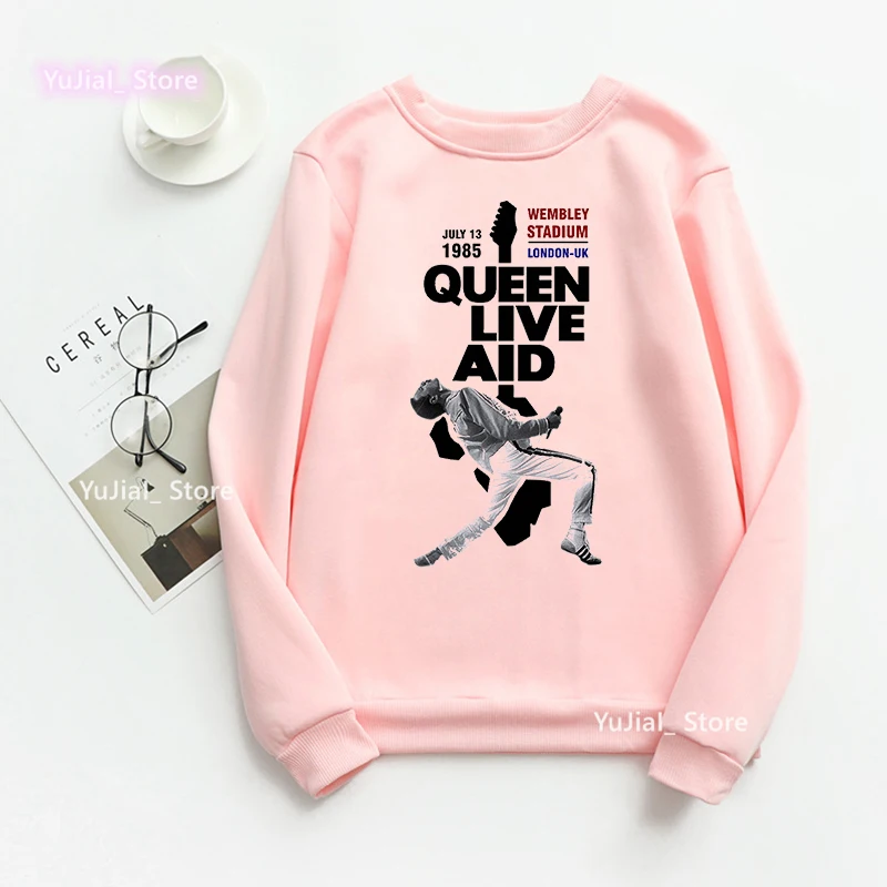 

Vintage Freddie Mercury Graphic Print Sweatshirt Women'S Clothing The Queen Band Hip Hop Hoodies Femme Winter/Spring Tracksuit