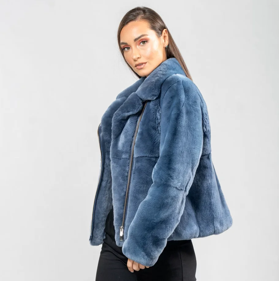 Veste en fourrure de lapin véritable, veste en fourrure de lapin, veste en fourrure véritable, vêtements d\'hiver