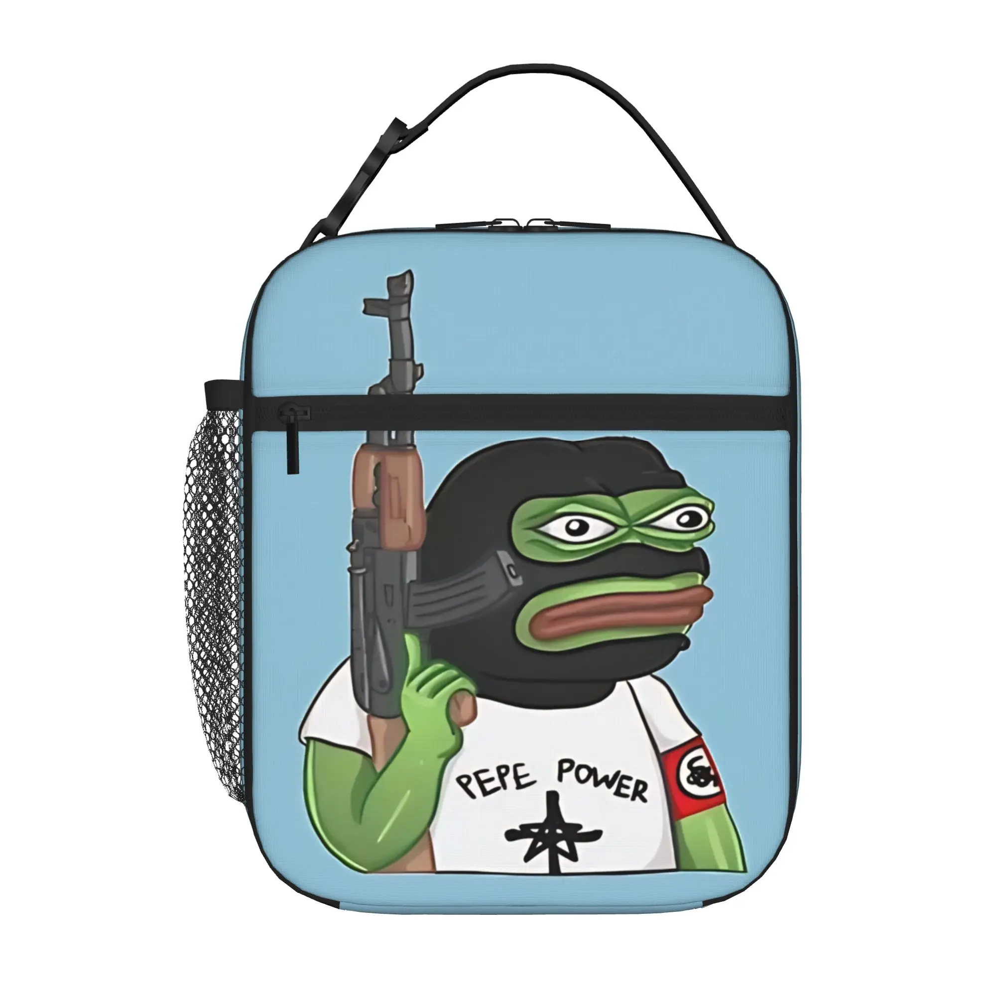 1 Piece For Students Food Container Power Portable Pocket Pepe the Frog Zipper Closure Aluminum Foil Food Pouch For Travel