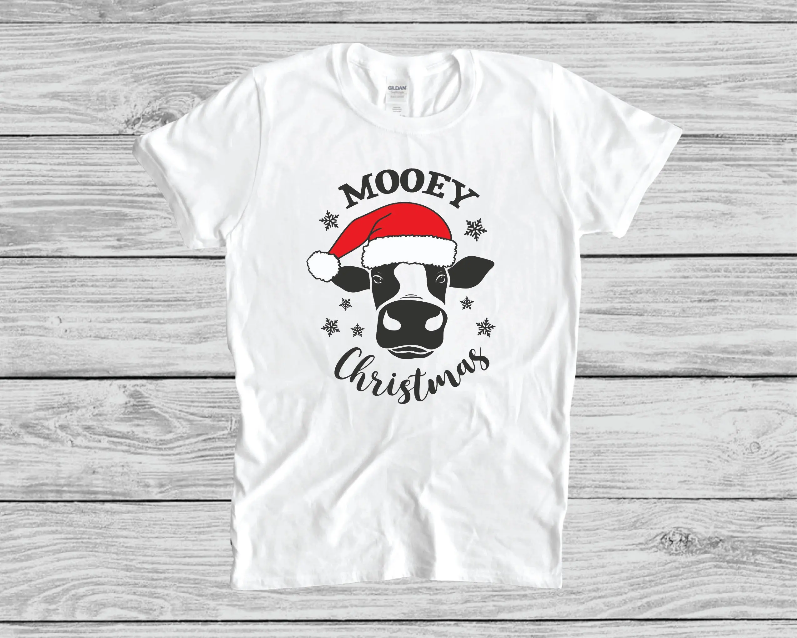 Mooey Christmas T Shirt Cow Cute Lovers